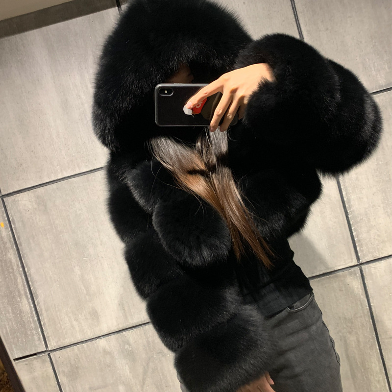 Faux fur jacket new faux fur coat Haining short faux fur jacket