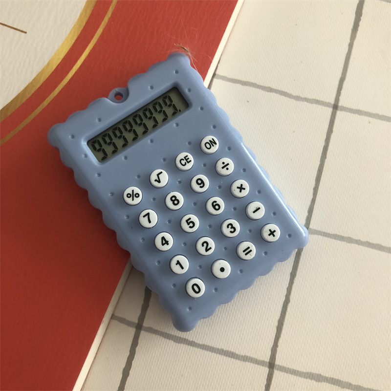 Mini Pendant Calculator Student 8-Digit Calculator Keychain Pendant Decoration Cute Small Biscuit Type Computer