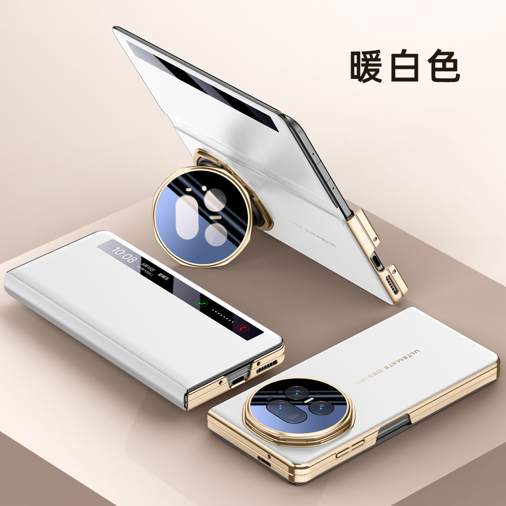 Applicable to Honor Magic V5 protective case pilot series lens bracket business PU phone case