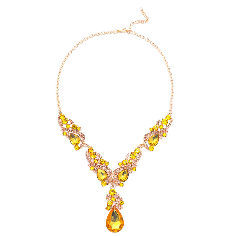 New Exaggerated Necklace Earring Set Cross-Border Exclusive Alloy Electroplated Jewelry Accessories Dress
