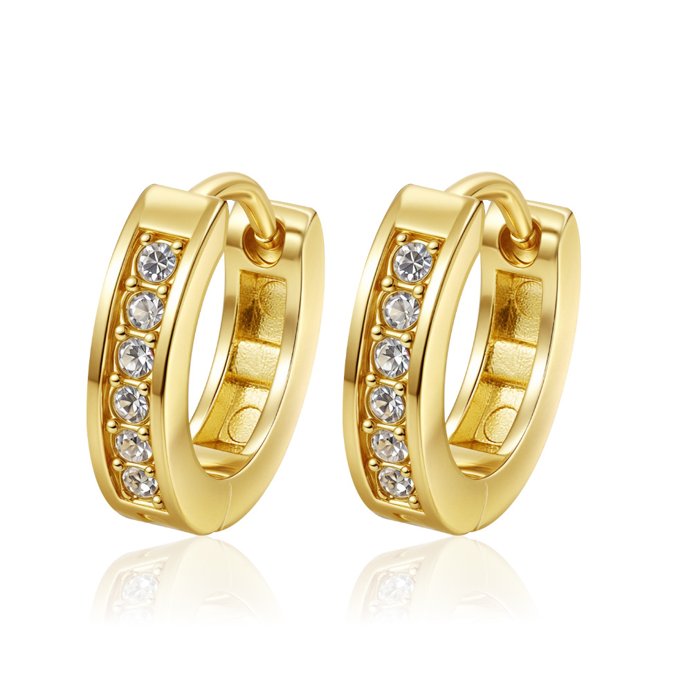 Titanium steel accessory small round bead stainless steel earrings, circle earrings simple