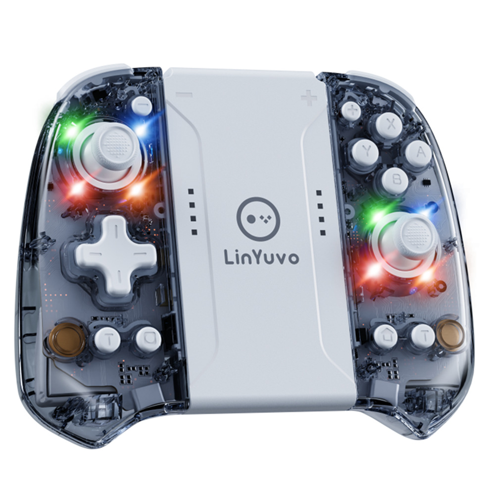 Lianyou switch joy con Hall joystick continuous fire colorful light transparent motion sensing wireless bluetooth game handle