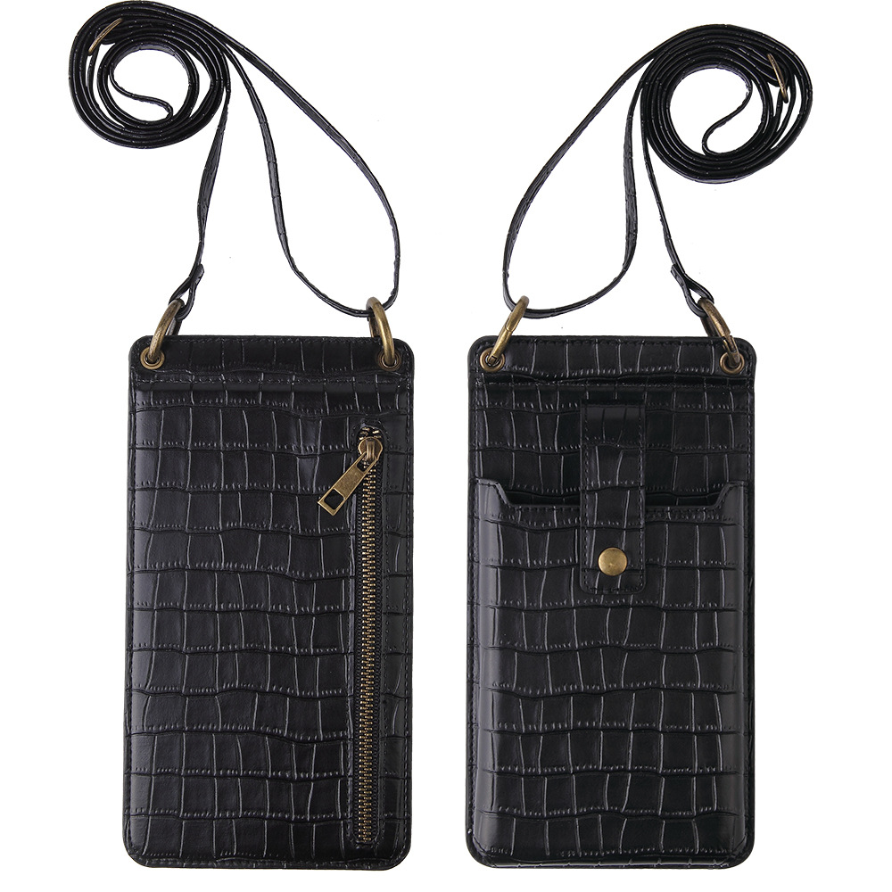 New multifunctional crossbody small bag for women, mini single shoulder crocodile texture coin purse