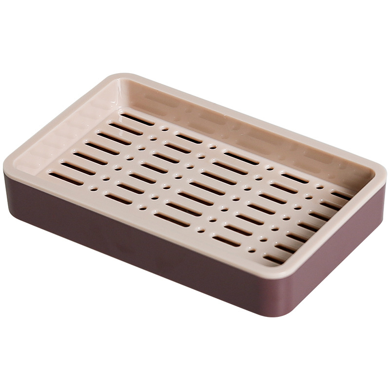 Soap dish with drainage, bathroom double-layer large soap box, home storage soap rack with drainage design