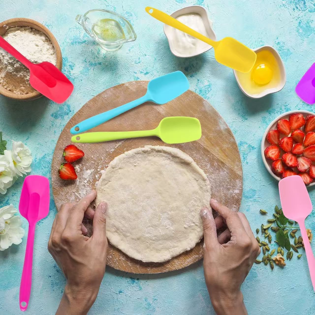Food-grade silicone scraper, integrated high-temperature resistant baking scraper, cream spatula, cake mixing spatula