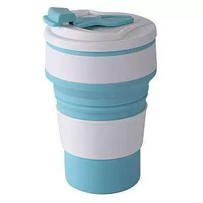 Leak-proof folding telescopic water cup, maternal and infant grade silicone, portable outdoor mouthwash cup