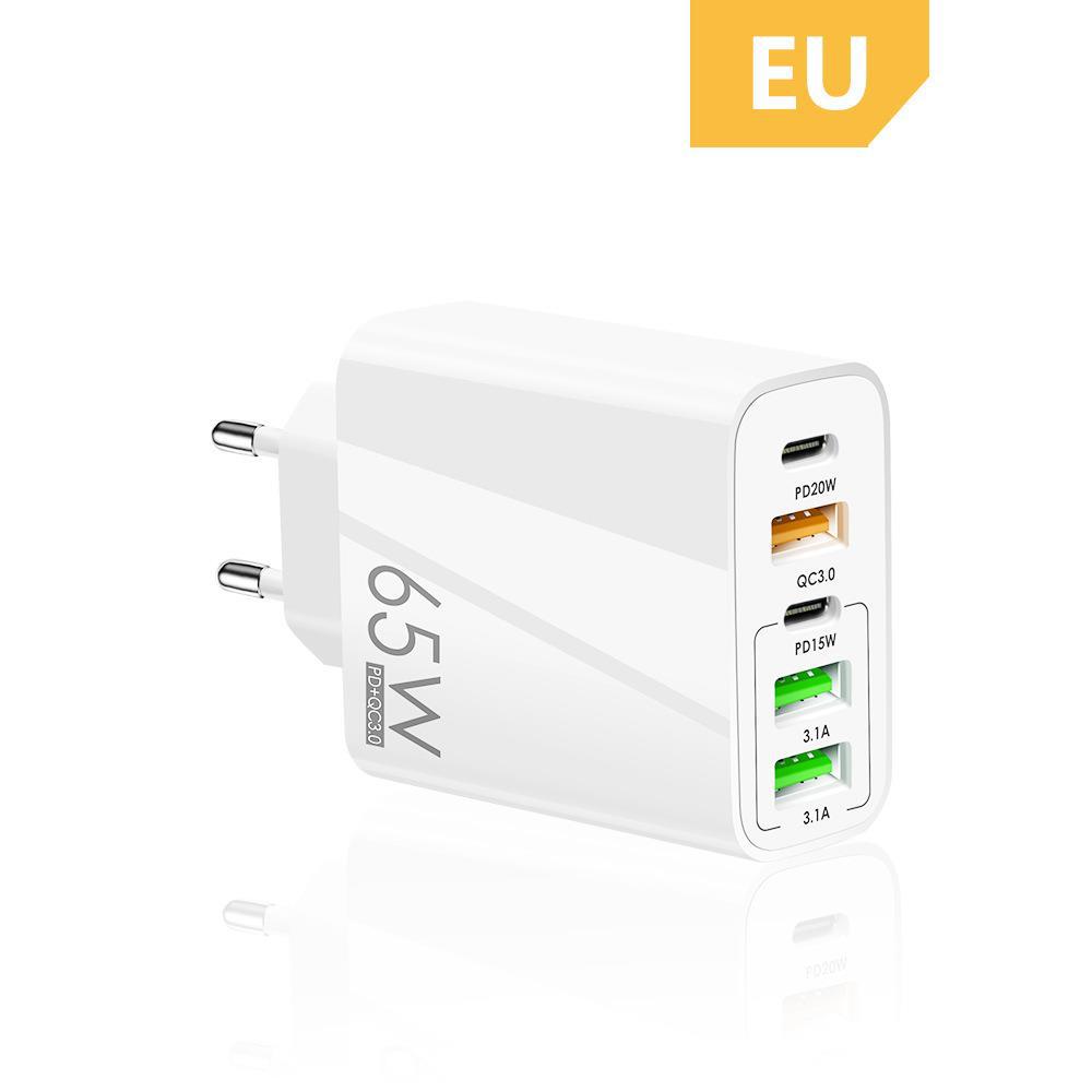 New PD65W Fast Charging Phone Charger 5V3.1A UK Plug PD+3USB Multi-Port Adapter Charging