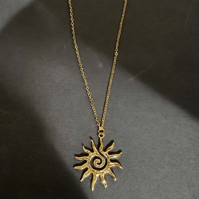 太阳花项链金色（十字链）