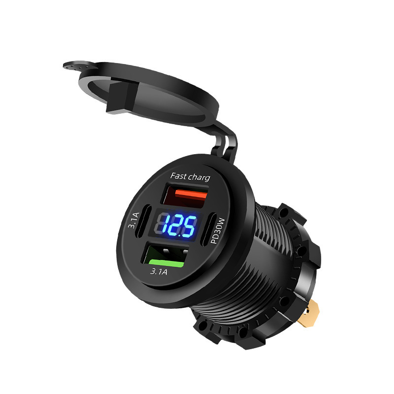 Custom Modified Car Charger Fast Charge Plug Motorcycle Car Charging Port Retrofit 12-24V Car Cigarette Lighter Head
