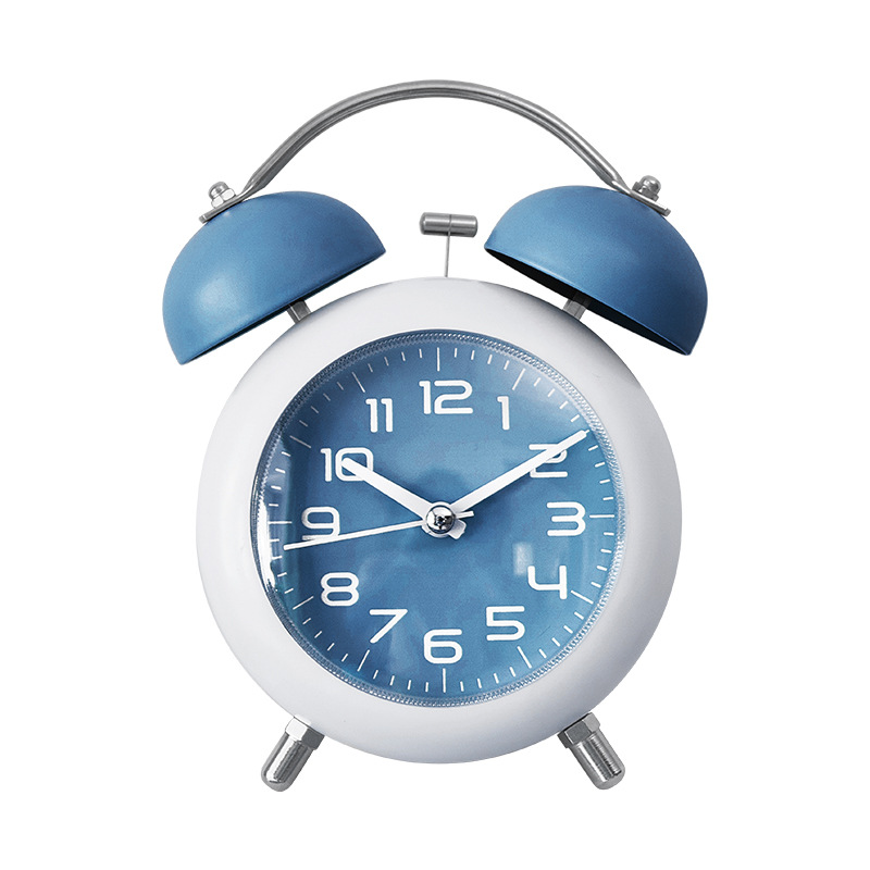 Large Alarm Clock Wake-up Student Children Mechanical Metal Bell Silent Night Light Bedroom Desktop Clock F18