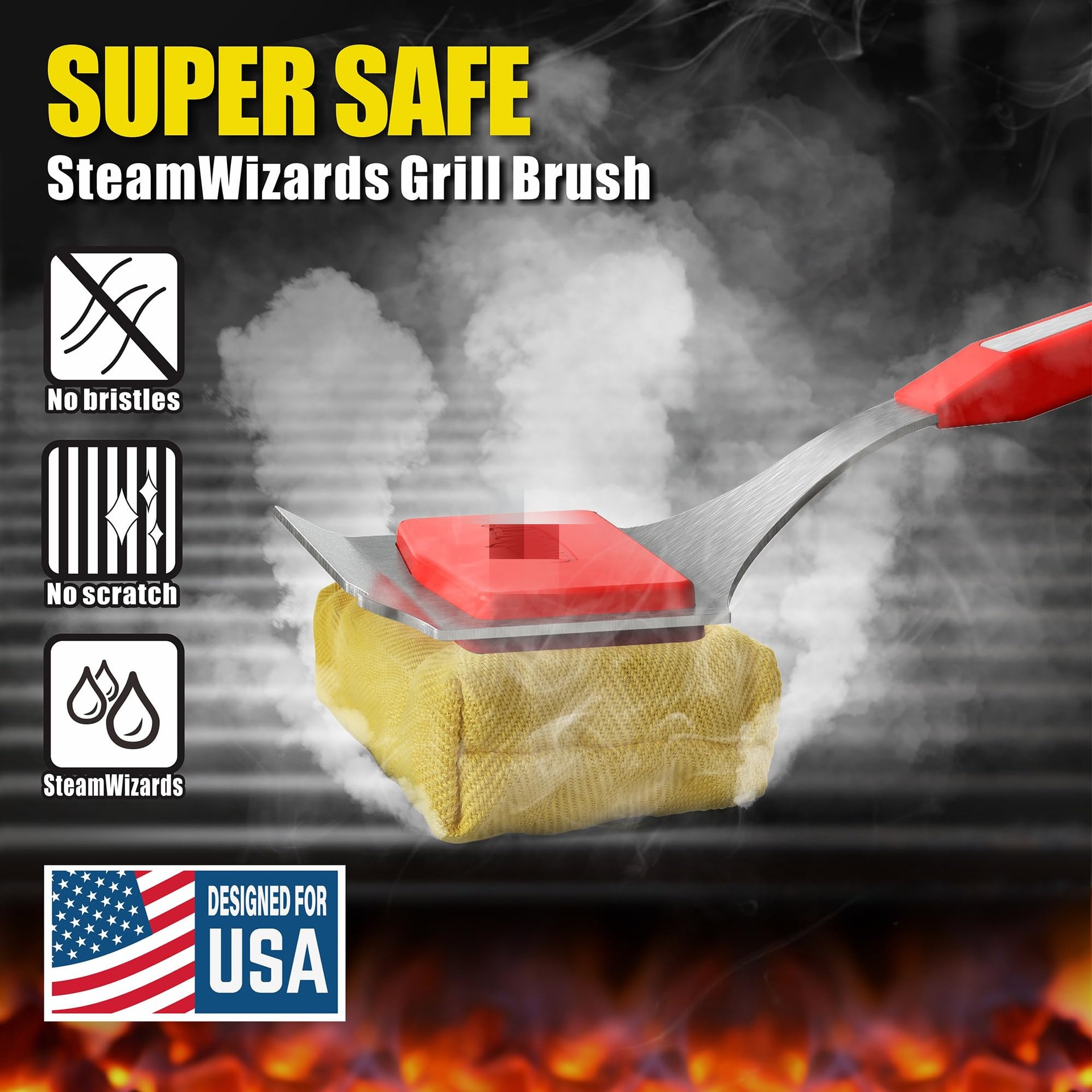 Exclusive Stainless Steel Non-Shedding BBQ Brush Long Handle BBQ Brush Cleaning Brush BBQ Cleaner