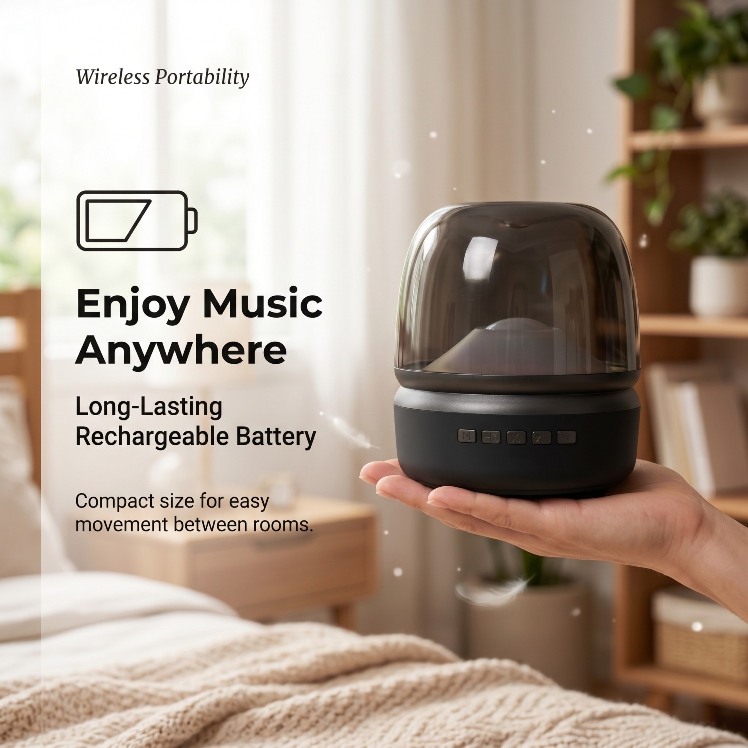 Private Mold Harman Glass Sixth Generation Desktop Portable 5W Subwoofer Wireless Bluetooth Speaker Outdoor Audio
