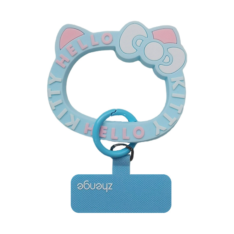 Cute cat ring pendant cartoon round ring phone strap gasket thin clip piece phone chain hanging piece not top shell does not affect
