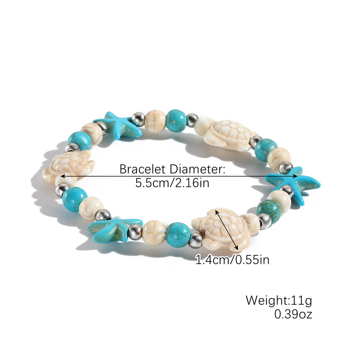 Bohemian woven bracelet ocean resort series natural shell starfish turtle bracelet