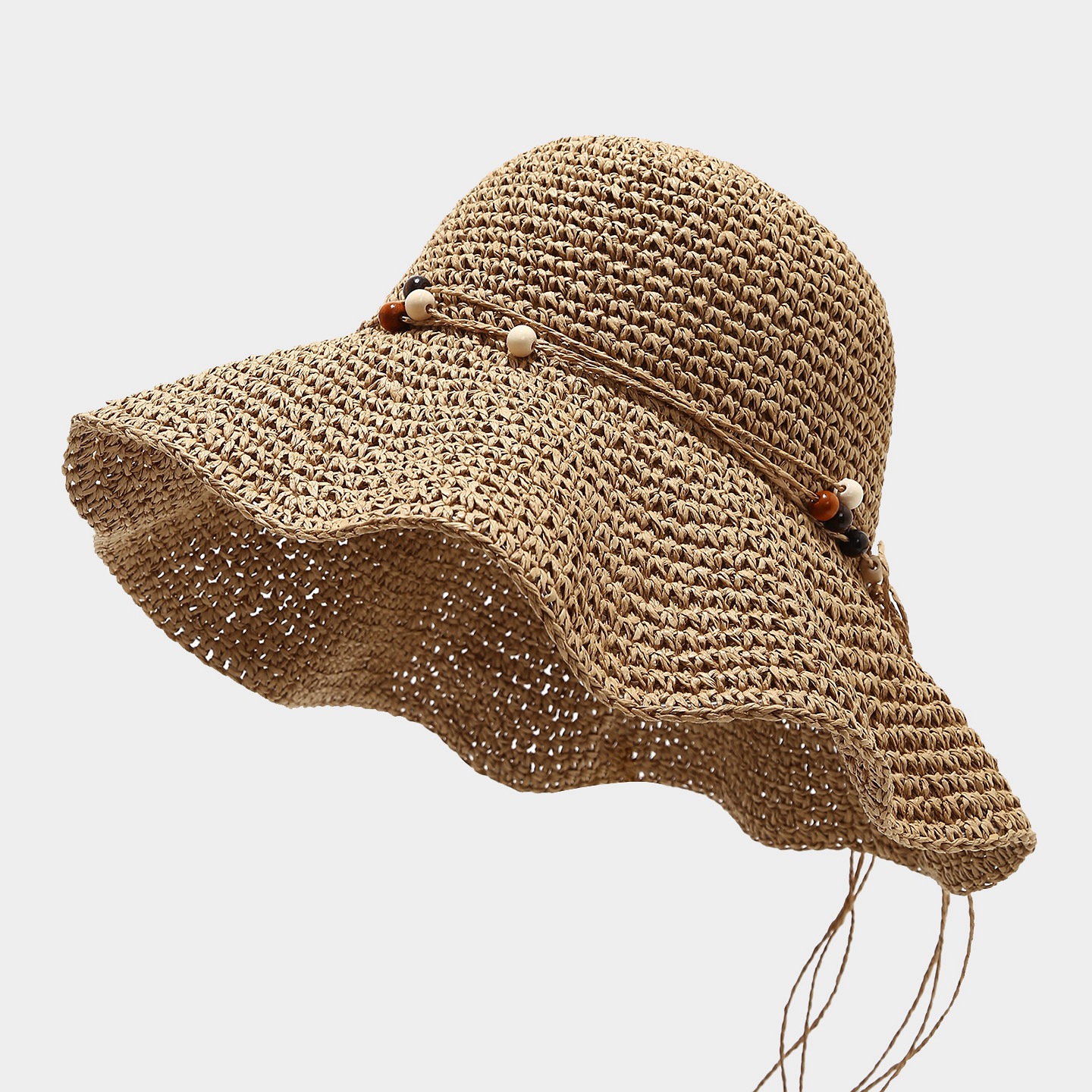Crochet Straw Hat, Summer Hollow Sun Hat, Breathable and Non-Stuffy, Vacation Style Wide Brim Woven Straw Hat for Women, Beach Hat
