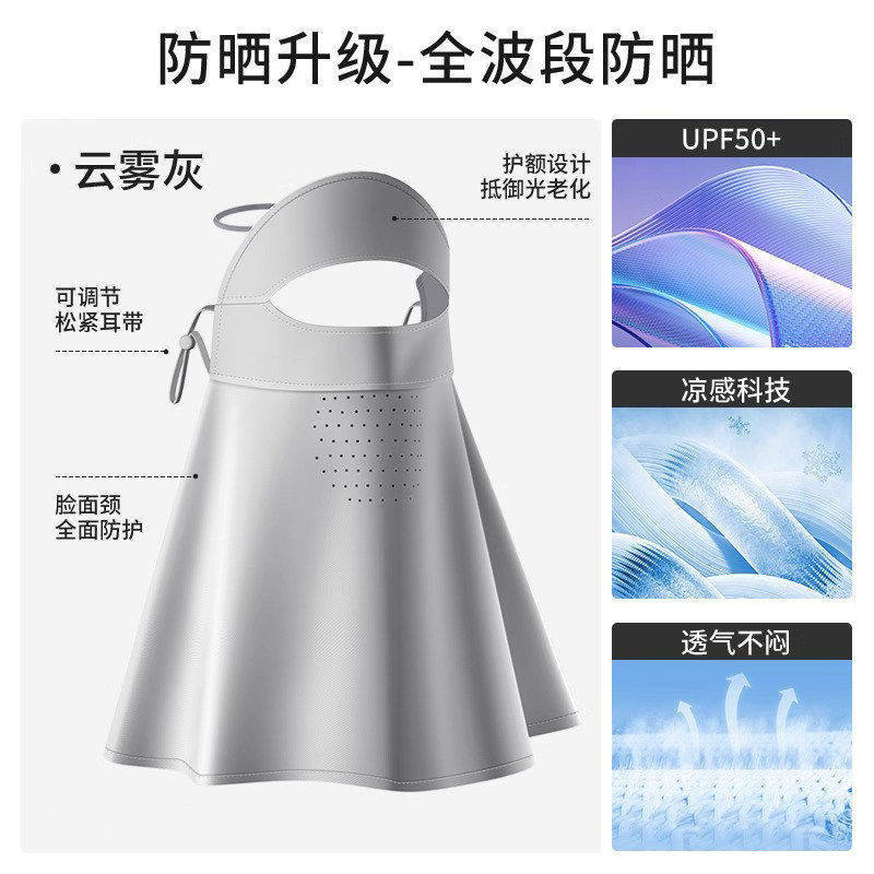 Sun protection face mask for women, summer anti-UV 2026 new full face neck cover for driving cycling mask