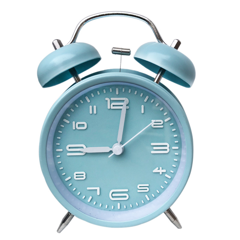 4-Inch Metal Bell Alarm Clock Ultra-Silent 3D Digital Scale Colorful Large Alarm Clock