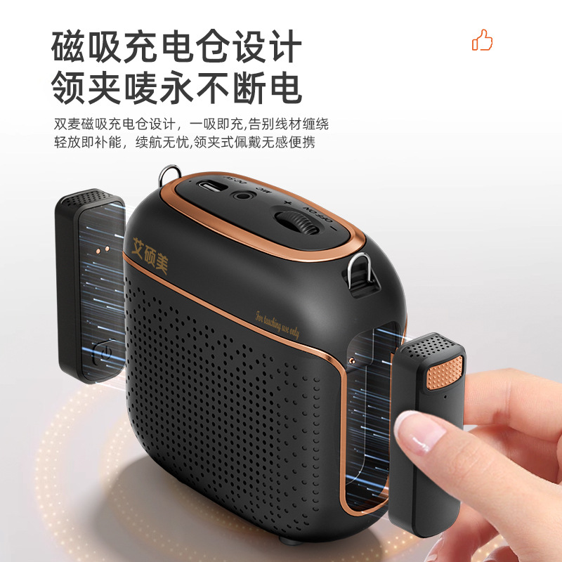 Aishuomei New K29 Small Bee Wireless Lapel Dual Mic Amplifier for Teacher Special Tour Guide