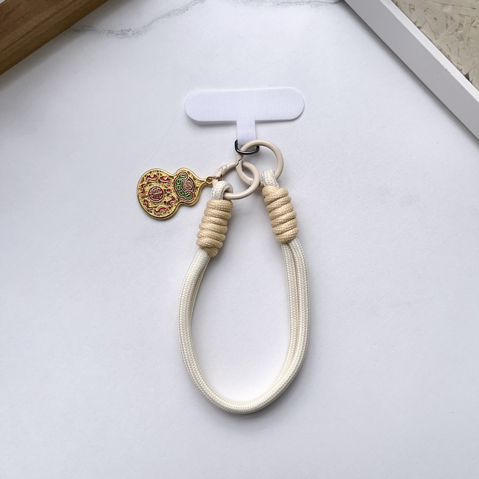 2026 New Year Little Horse Pendant Phone Lanyard Wrist Strap Keychain Anti-Loss Portable Solid Color Simple Nylon Lanyard