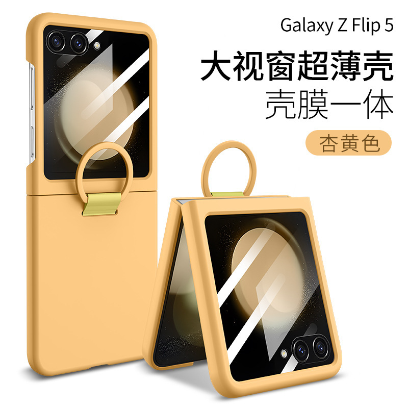 For Samsung Galaxy Z Flip6 Ring Case Official Outer Screen Tempered Film Z Flip5 Phone Case