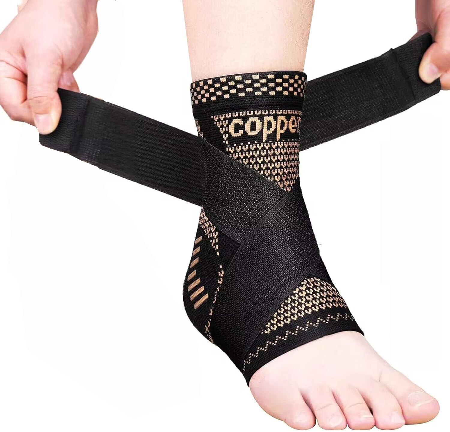Sports ankle brace, running basketball football fixation anti-sprain, knitted elastic breathable cushioning compression ankle protection