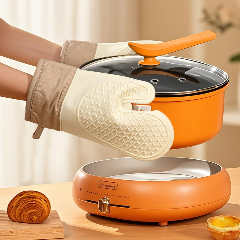 Heat-resistant gloves, thickened silicone, high temperature resistant, anti-slip, anti-heat, oven microwave kitchen baking tools