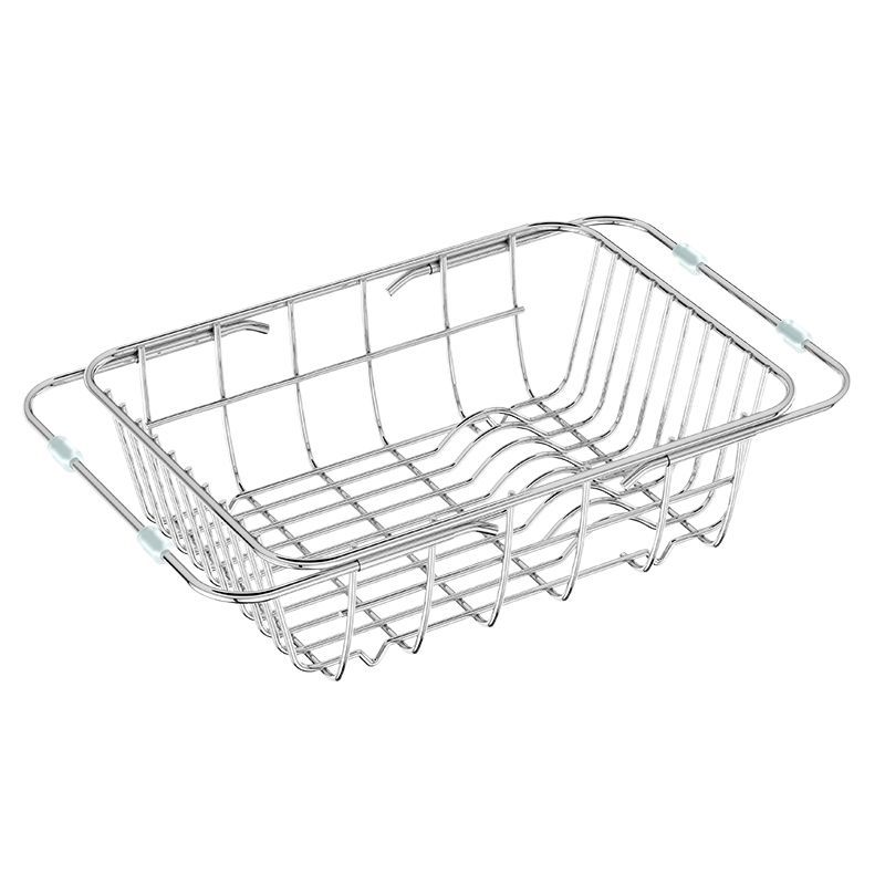 Sink drain basket stainless steel dishwashing basin vegetable washing basin telescopic kitchen storage rack bowl dish storage rack kitchen supplies