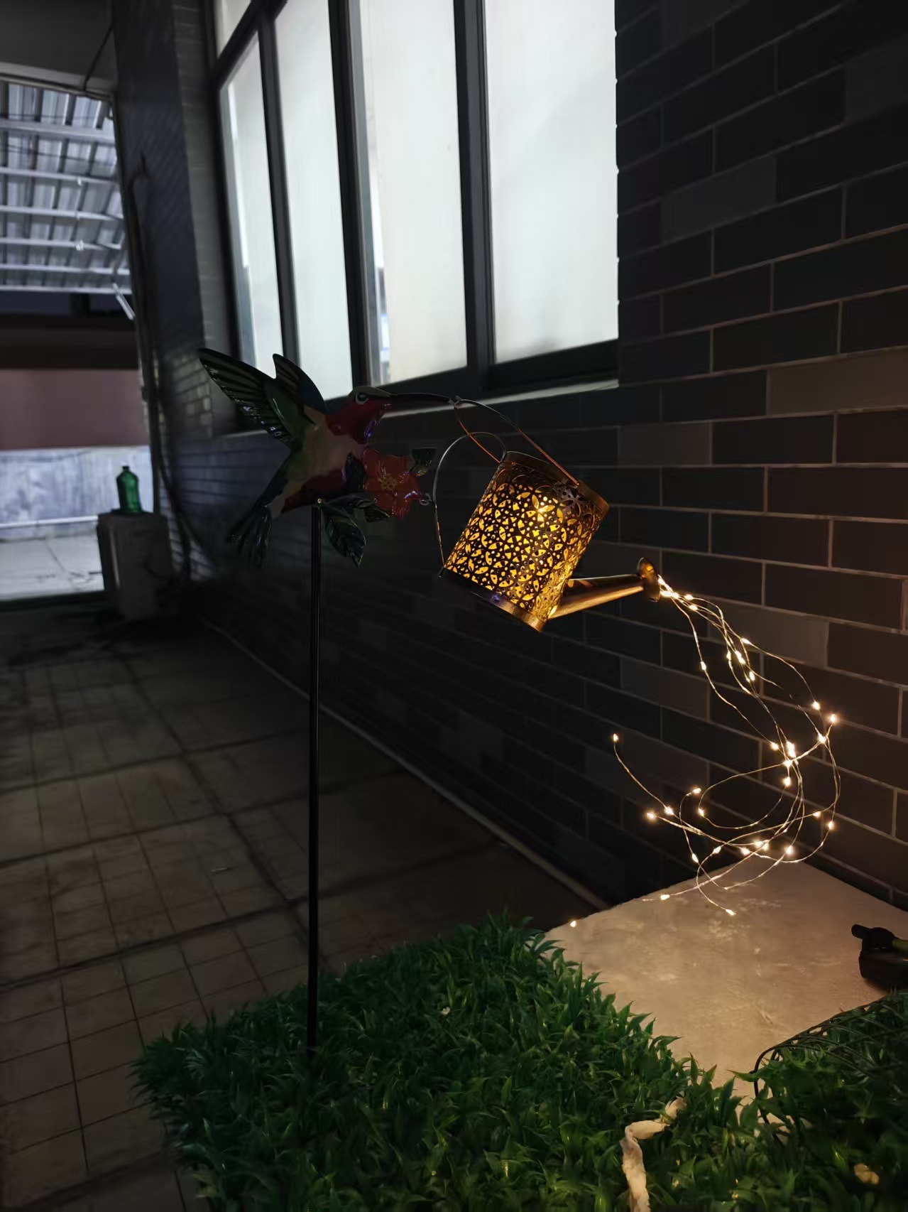 New Solar Kettle Light Iron Art Waterfall Light Garden Landscape Outdoor Decorative Courtyard Light