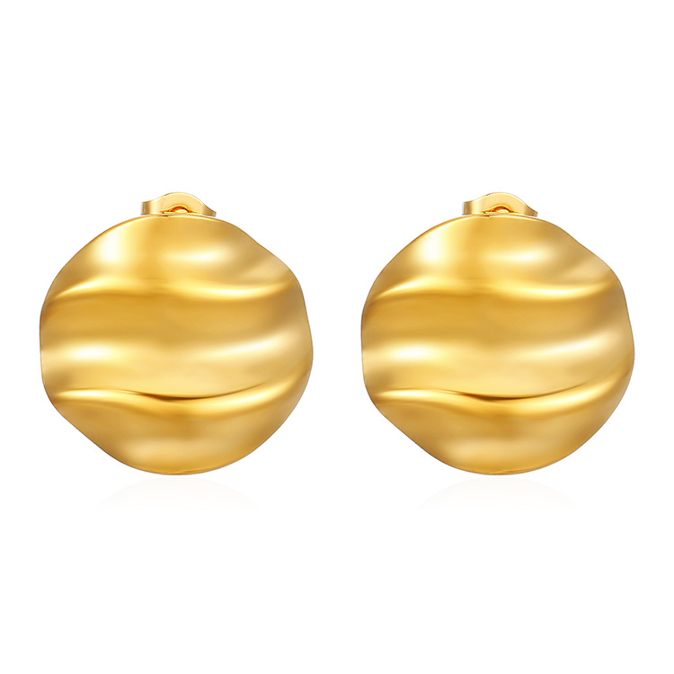 Square striped stainless steel earrings for women, 18K ear accessories, EU certified