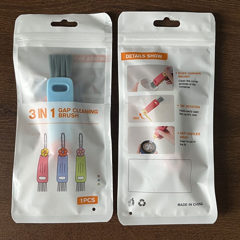 Petal Three-in-One Cup Lid Brush Household Multifunctional Gap Cleaning Brush Milk Bottle Thermos Cup Mouth Cup Brush