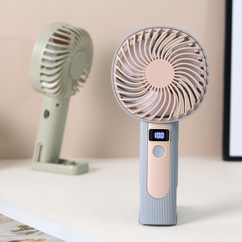 Handheld Digital Display Small Fan USB Charging Vertical and Horizontal Dual-Use Portable Electric Fan 120 Speed Levels Ultra-Long Battery Life