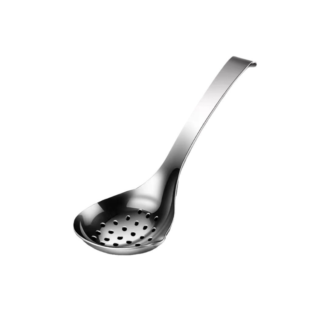 304 stainless steel serving soup spoon slotted spoon long handle serving soup spoon household commercial hot pot spoon slotted spoon large thickened set