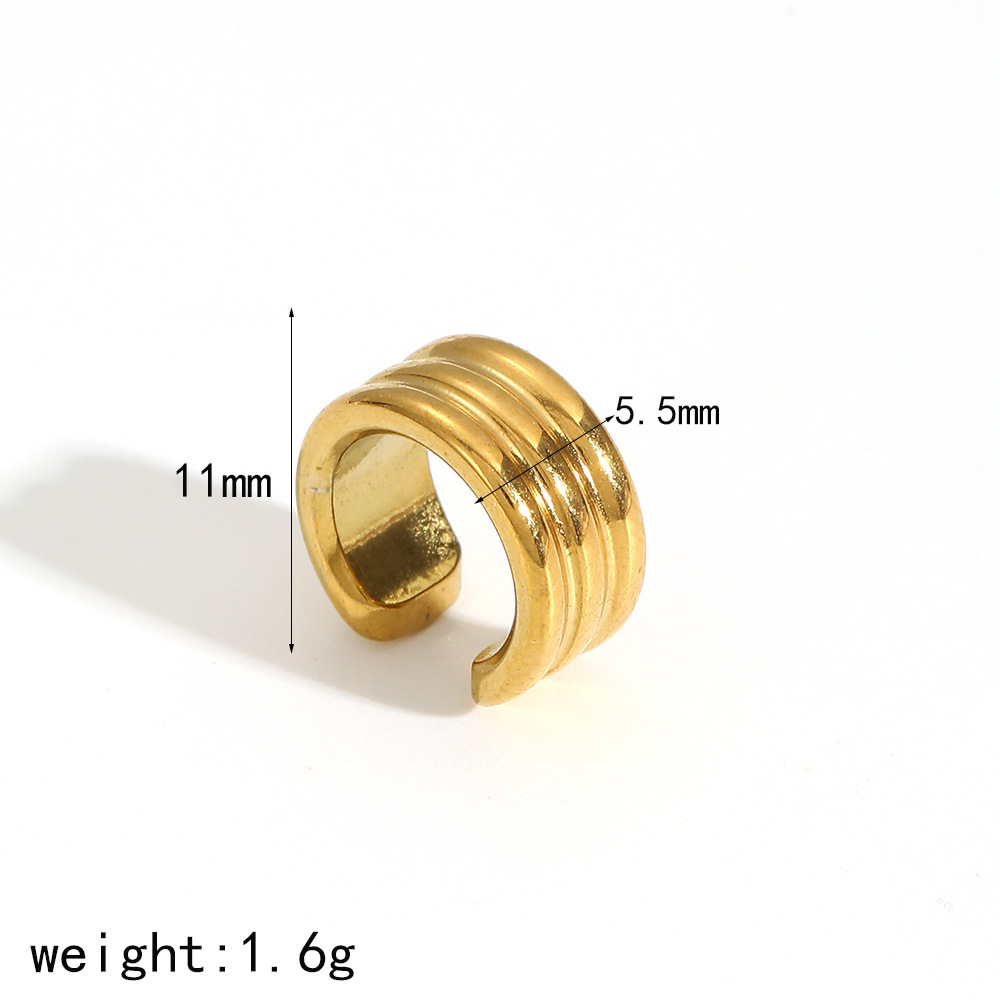 New Ins style titanium steel ear cuff no ear hole 18K gold stainless steel ear clip