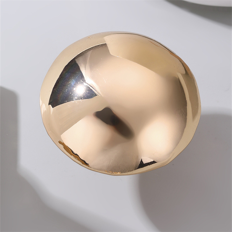 RZ0835 Geometric Metal Style Lava Line Women's Ring Irregular Polished Open Ring Set