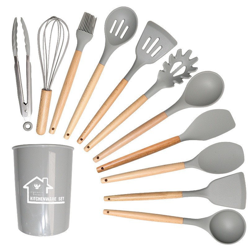 Silicone Spatula and Soup Spoon 12-Piece Set Non-Stick Silicone Spatula Household Food Grade Silicone Spatula Silicone Kitchenware Set