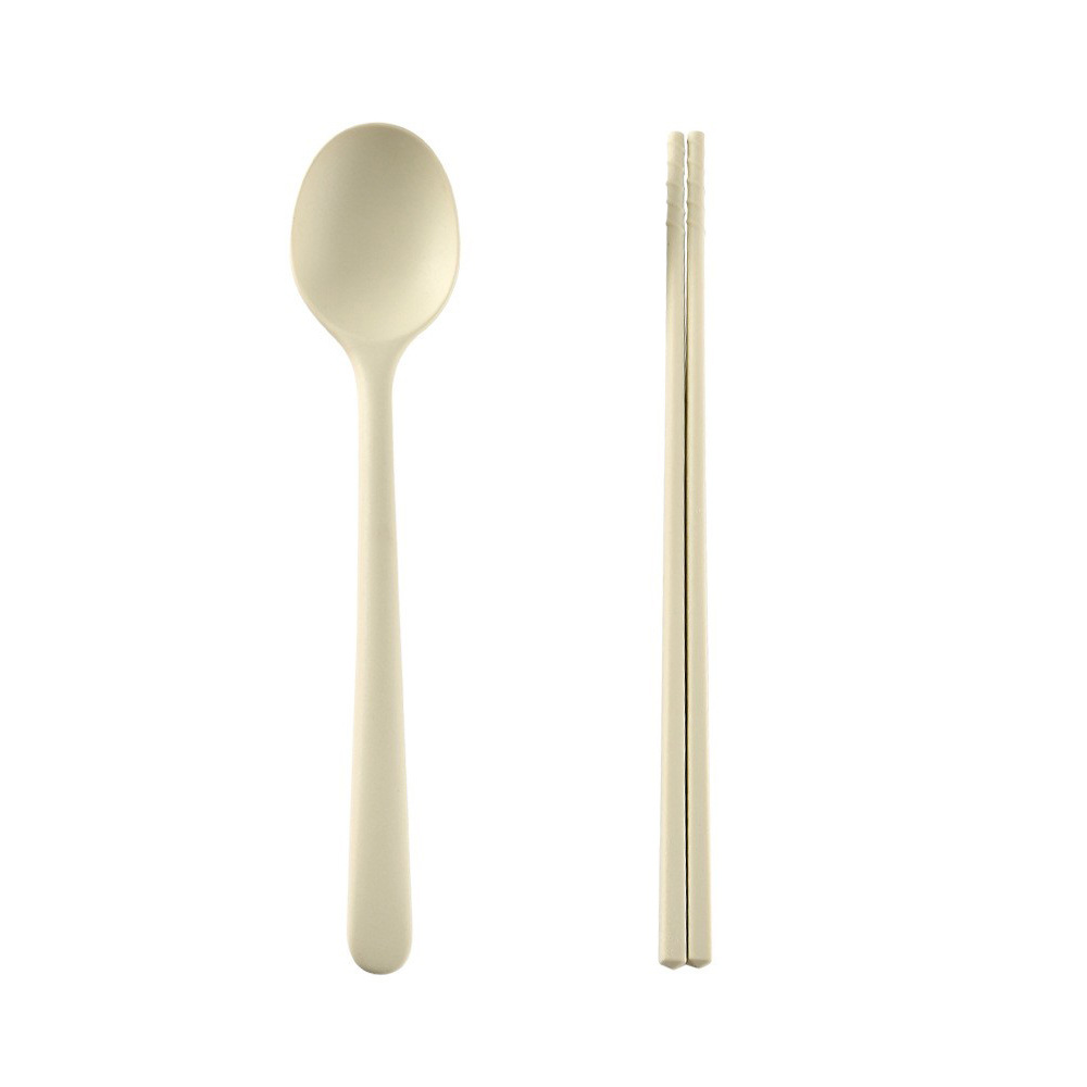 Food Grade Silicone Spoon and Chopstick Set Student Office Tableware High Temperature Resistant Household Portable Tableware