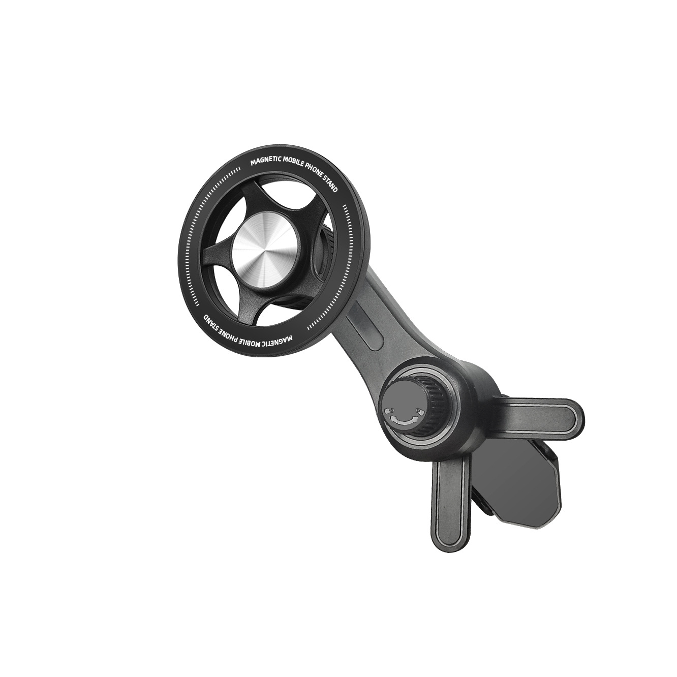 Magnetic car phone holder navigation anti-shake foldable rotating mount center console dashboard heat-resistant support mount