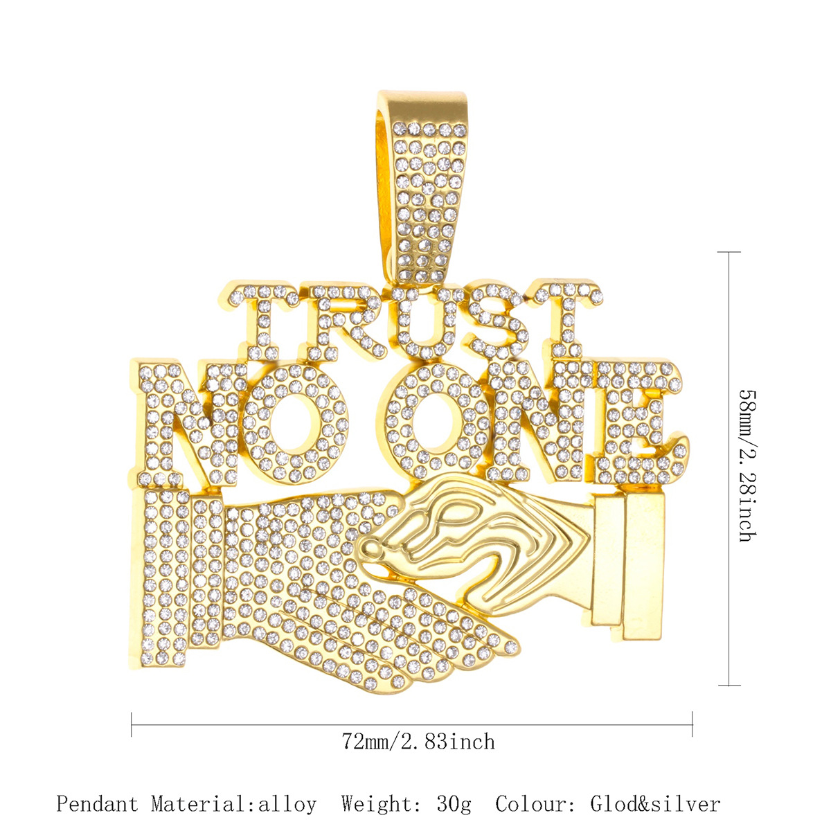 金色trust no one吊坠