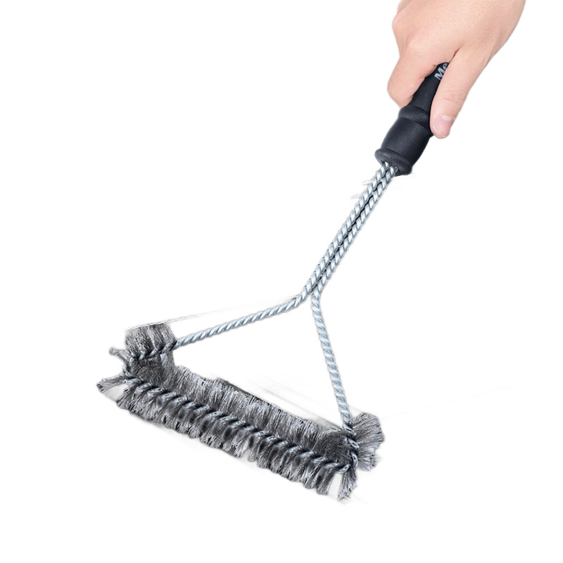 Outdoor BBQ Grill Cleaning Brush Stainless Steel Long Handle Y-Shape Wire Brush BBQ Steel Wire Grill Brush