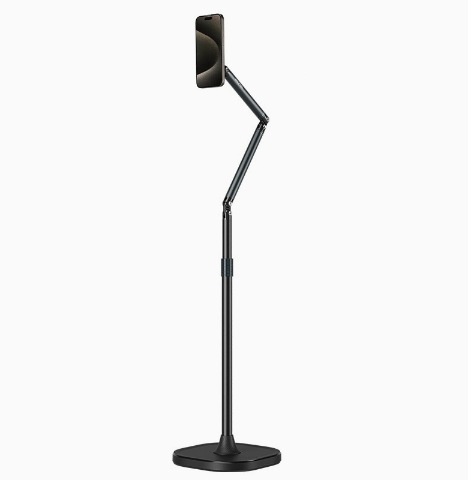 TELESIN Magnetic Phone Desktop Live Streaming Stand Floor Stand Aluminum Alloy Foldable Overhead Stand for Online Teaching
