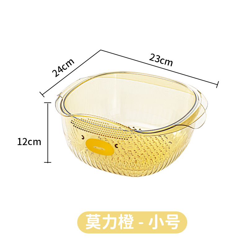 Double-Layer Vegetable Washing Basket Kitchen Draining Fruit Vegetable Basket Household Washing Vegetable Basket Multifunctional Fruit Washing Filter Basin Vegetable Washing Basket