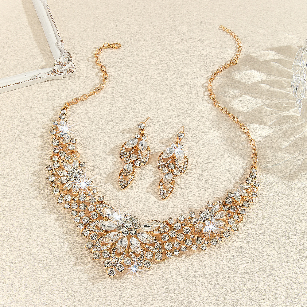 Jewelry Set Exaggerated Palace Style Bride Wedding Party Dress Gorgeous Accessories