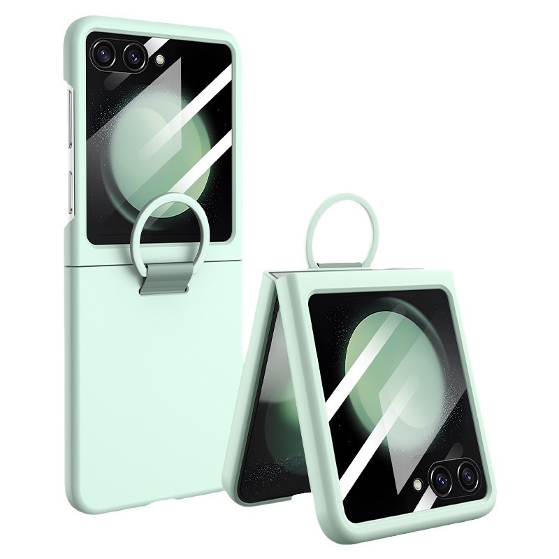 For Samsung Galaxy Z Flip6 Ring Case Official Outer Screen Tempered Film Z Flip5 Phone Case