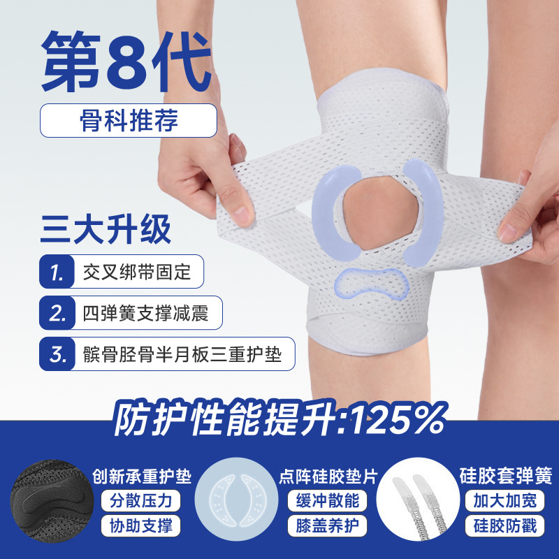 Eighth-generation Japanese meniscus knee brace for outdoor sports, knee joint protection, anti-injury, breathable support and fixation