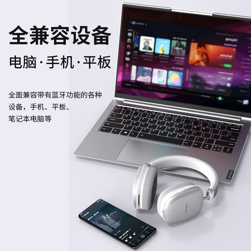EZCO Wireless Bluetooth Headphones Over-Ear Noise Canceling Headset Long Battery Life Compatible Apple Android EM-Z02
