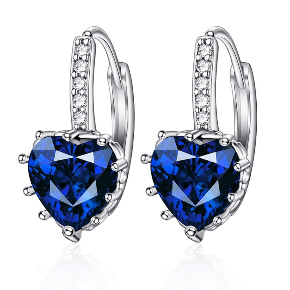 Fairy heart zircon ear clip simple diamond-like earring ear jewelry