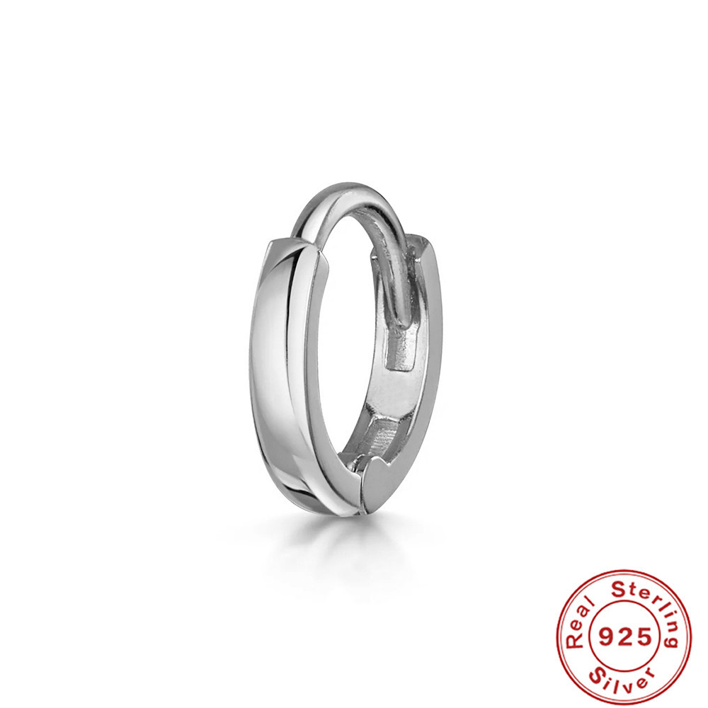 S925 sterling silver cartilage piercing diamond-set ear hoop ear buckle earring ear cartilage shien INS punk style ear bone clip