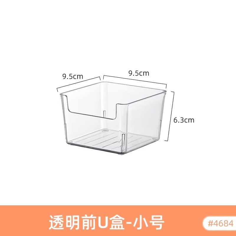 Extra large 40cm long transparent box, narrow and long rectangular storage box, 15cm wide, leak-proof for drawer organization