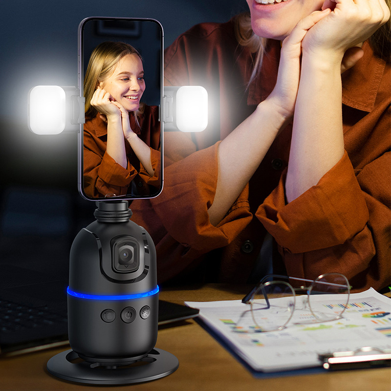 P03 Face Tracking Gimbal Automatic Follow Tracking Live Streaming Phone Holder Desktop Stabilizer Anti-Shake