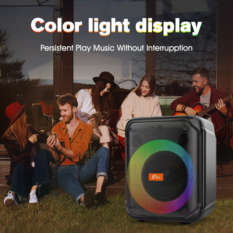 ZQS6171 Bluetooth Speaker Lawn Outdoor Portable Stereo Sound 6.5-inch Speaker